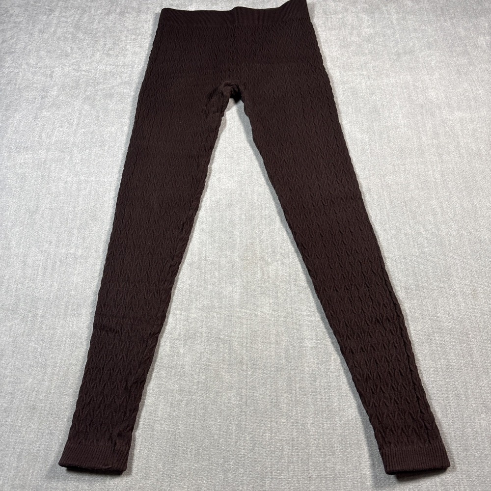 Maurices Brown Ribbed Leggings Womens Size L/XL Regular Ankle Yoga Casual